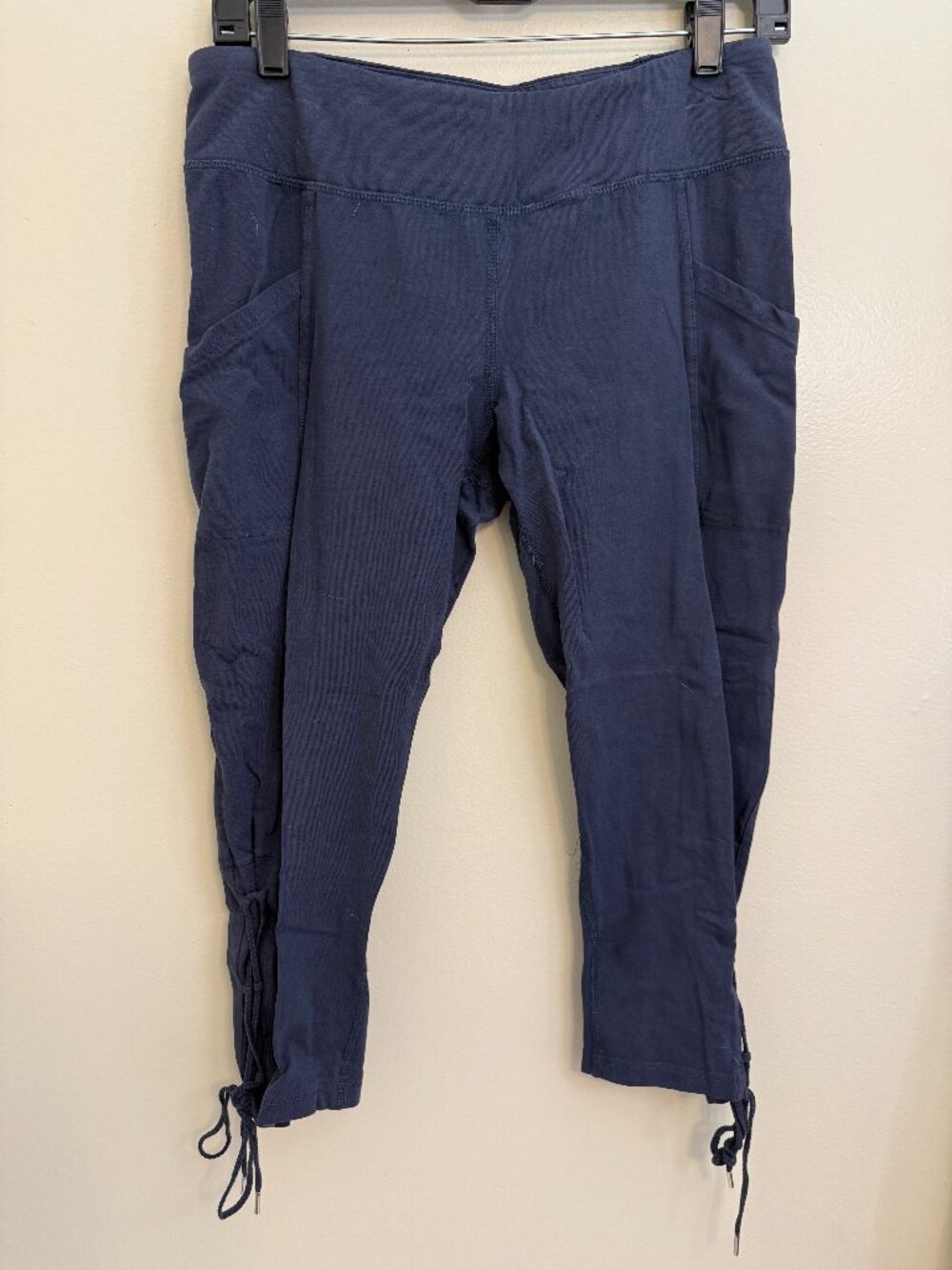 Brisas 22" Capri Womens Large Blue Cotton Spandex Athlesiure Pull-on